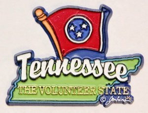 Tennessee State Map-Flag Fridge Collectible Souvenir Magnet