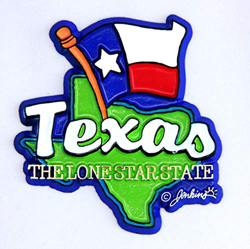 Texas State Map-Flag Fridge Collectible Souvenir Magnet