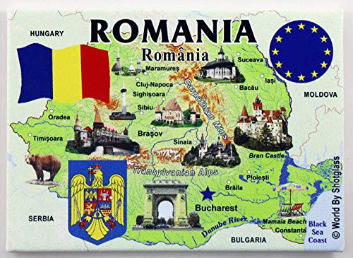 Romania EU Series Souvenir Fridge Magnet 2.5" X 3.5"