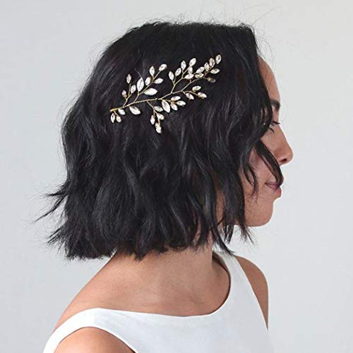 Unicra Wedding Crystal Hair Vine Bridal Headpiece Headbands Wedding Hair Accessories for Brides and Bridesmaids 5.9inches Gold Unicra Wedding Crystal Hair Vine Bridal Headpiece Headbands Wedding Hair Accessories for Brides and Bridesmaids 5.9inches Gold