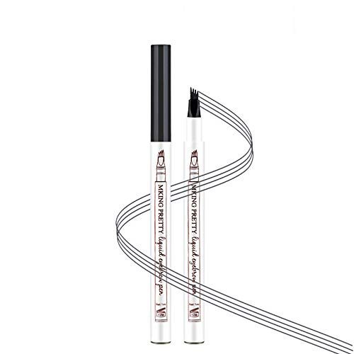 2PCS Dark Gray Eyebrow Pen Microblading Eyebrow Pencil Waterproof Eye Brow Makeup with a Micro-Fork Tip Applicator-Easily Draw Long-Lasting Natural Eyebrow Makeup