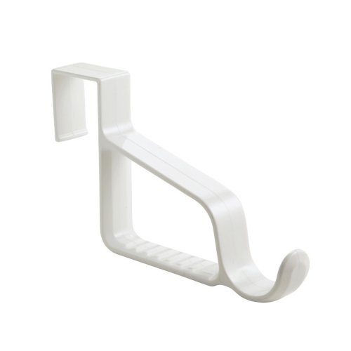 iDesign Over the Door Valet Hook for Coats  Hats  Robes  Towels - 1 Hook with Slots for Clothes Hangers  White