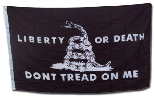 Trade Winds 3x5 ft Black Liberty or Death Flag Gadsden Nylon Poly Dont Tread on Me Banner Fade Resistant Premium