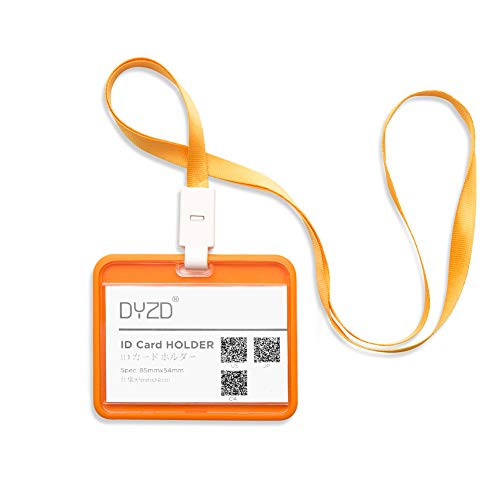 DYZD Waterproof Badge Holders ID Holders with Lanyards Soft Rubber IC Card Badge Holders 2PCS Orange