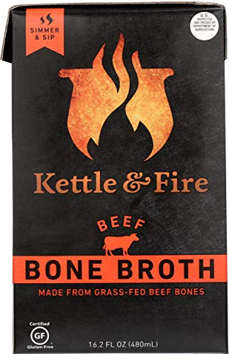 Beef Bone Broth Soup by Kettle and Fire, Pack of 1, Keto Diet, Paleo Friendly, Whole 30 Approved, Gluten Free, with Collagen, 6g of protein, 16.9 fl oz (Packaging May Vary)