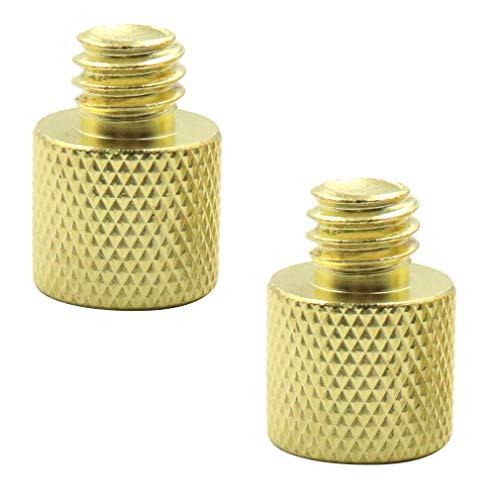 Dasunny 2Pcs Tripod Thread Screw Adapter  1 4"-20 Female to 3 8"-16 Male  Brass