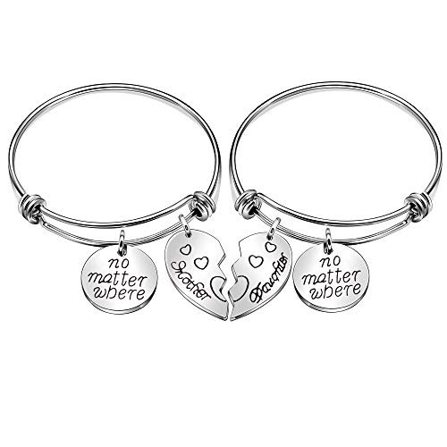 2pcs Expandable Bangle Bracelets Mother Day Birthday Gifts Love Between Mother and Daughter is Forever 2pcs Expandable Bangle Bracelets Mother Day Birthday Gifts Love Between Mother and Daughter is Forever