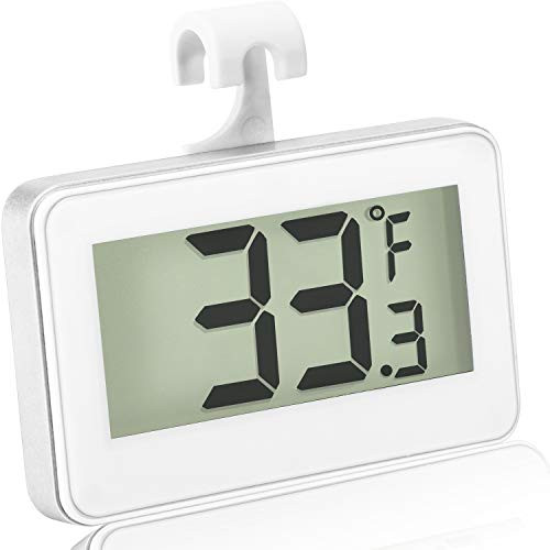 Refrigerator Thermometer Digital Freezer Thermometer Room Fridge Thermometer LCD Display Waterproof Freezer Thermometer with Hook for Temperature Reading  1