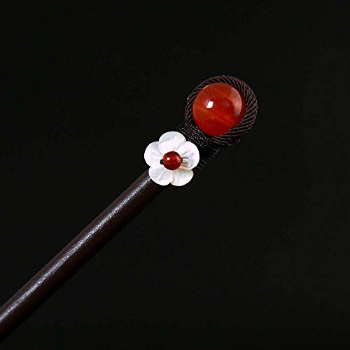 Hair Stick Wooden Hair Accessories  Chinese Retro Hairpins Flower Decor  Hair Sticks Vintage Chinese Hair Chopstick Retro Hair Fork red