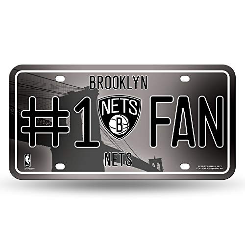 NBA Rico Industries 1 Fan Metal License Plate Tag Brooklyn Nets 6 x 11.5-inches NBA Rico Industries 1 Fan Metal License Plate Tag Brooklyn Nets 6 x 11.5-inches
