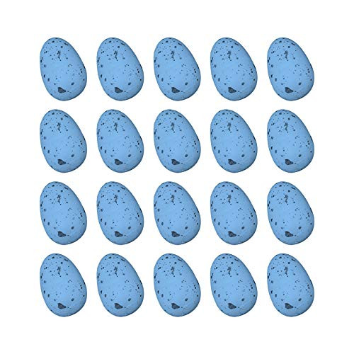 Hengyaai 20pcs Spring Easter Eggs Plastic Eggs Rabbit Ornament Spotted Easter Egg Decorative Easter Eggs for Easter Home Decor  Blue