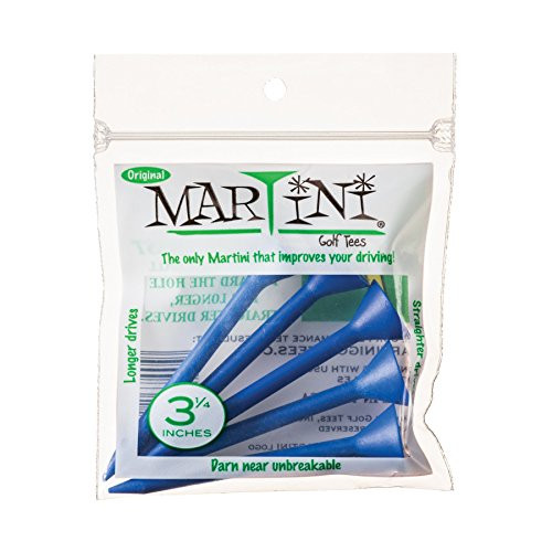 Martini Golf Tees 3-1 4" Durable Plastic Tees  5-Pack   Royal Blue
