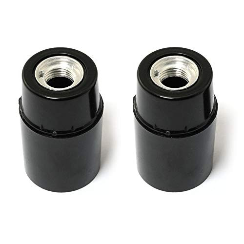 RLECS 2pcs E12 Candelabra Base Lamp Holder Light Socket Black Keyless Phenolic Candelabra Base