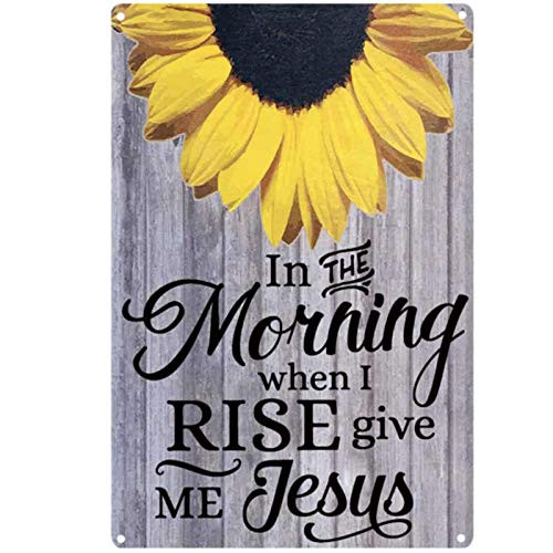 TISOSO Rustic Sunflower Decor Vintage Tin Bar Sign Farmhouse Wall Home Decor Garden Decorative Plaque for Living Room  Bedroom or Bathroom 8X12Inch