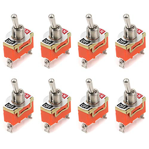 Karcy SPDT Toggle Switch 2 Position ON OFF 250V AC 15A Momentary Toggle Switch Orange Set of 8