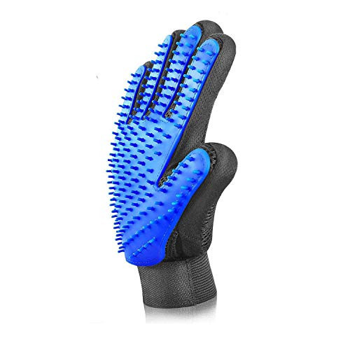Pet Hair Remover Glove - Gentle Pet Grooming Glove Brush - Efficient Deshedding Glove - Massage Mitt with Enhanced Five Finger Design - Perfect for Dogs Long  and  Short Fur - 1 Pack  Right-Hand