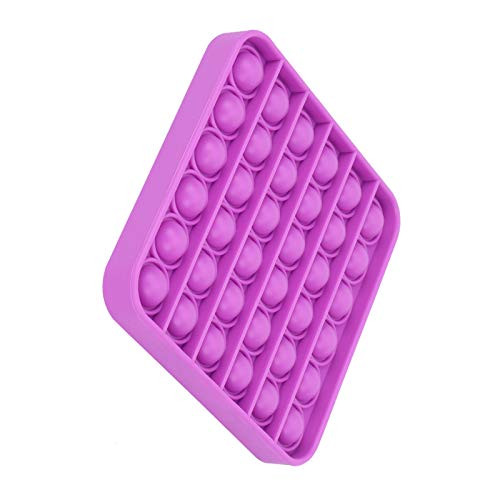 Hrrtyueg Pop Fidget Toy Push pop pop Bubble Sensory Fidget Toy  Autism Special Needs Stress Reliever Silicone Stress Reliever Toy  Squeeze Sensory Toy  Square Purple