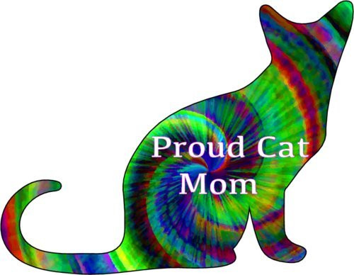 WickedGoodz Tie Dye Proud Cat Mom Vinyl Refrigerator Bumper Magnet - Kitty Feline Lover Magnet