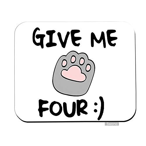Swono Cat Mouse Pads Funny Cute Cat Paw Give Me Five Mouse Pad for Laptop Funny Non-Slip Gaming Mouse Pad for Office Home Travel Mouse Mat 7.9"X9.5"