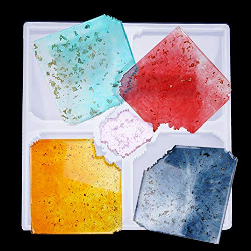 iSuperb Epoxy Resin Mold Irregular Coaster Mold Silicone Mold Casting Mold for DIY Coaster Bowl Mat Crafts  Transparent