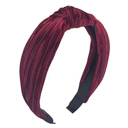 1Pcs Velvet Headbands for Women - Stripe Bandana Knot Headbands for Women Turban Headbands for Women Wide Headbands for Women Hairband Hair Hoops Hair Accessories Wine Red 1Pcs Velvet Headbands for Women - Stripe Bandana Knot Headbands for Women Turban Headbands for Women Wide Headbands for Women Hairband Hair Hoops Hair Accessories Wine Red