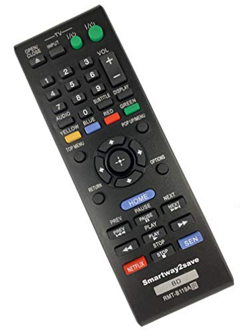Replacement Sony RMT-B119A BLU-RAY Player Remote Control.