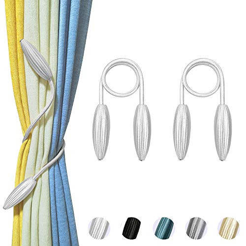 TmppDeco Curtain Tiebacks for Heavy Curtain - 2 Pack Curtain Holdbacks Random Modelling Curtain Holdbacks  Decorative Window Drape Twist Curtain Ropes for Home and Office  White