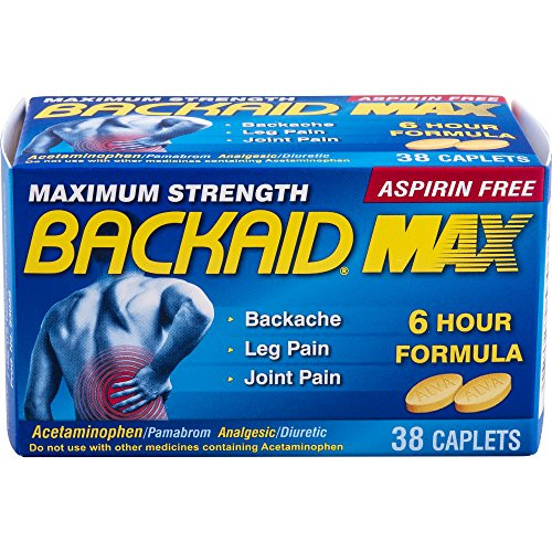 Backaid Max Relief Caplets  Aspirin-Free Pain Relief from Backache  Sciatica  and Leg Pain  Long-Lasting 6 Hour Formula  Analgesic Diuretic 38 Count Backaid Max Relief Caplets  Aspirin-Free Pain Relief from Backache  Sciatica  and Leg Pain  Long-Lasting 6 Hour Formula  Analgesic Diuretic 38 Count