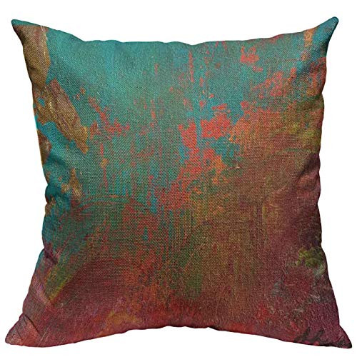 VERSUSWOLF Throw Pillow Covers Orange Turquoise Birthday Red Aqua Cotton Linen Decorative Square Pillowcases Cushion Cover 18 X 18 Inch