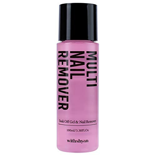 withshyan Multi Nail Remover - Acetone Nail Polish Remover  Cleanser for Nail Lacquer and Gel Nail Polish  3.38 Fl Oz
