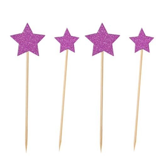 NUOBESTY 12pcs Star Cake Toppers Glitter Cupcake Toppers Picks for Baby Bridal Shower Birthday Party Wedding Purple NUOBESTY 12pcs Star Cake Toppers Glitter Cupcake Toppers Picks for Baby Bridal Shower Birthday Party Wedding Purple