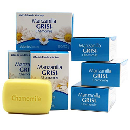 Grisi Chamomile Soap Cleansing and Relaxing Soap with Chamomile Extract Ideal for Sensitive Irritated Delicate Skin Pleasant Scent Relaxing Effect 6-Pack of 3.5 Oz Bar Soaps white Grisi Chamomile Soap Cleansing and Relaxing Soap with Chamomile Extract Ideal for Sensitive Irritated Delicate Skin Pleasant Scent Relaxing Effect 6-Pack of 3.5 Oz Bar Soaps white