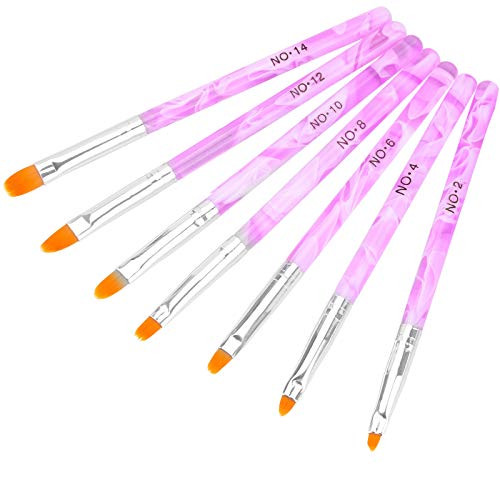 7Pcs Gel Nail Brush  Poly Extension Gel Brush  Nail Art Tips Builder Brush Nail Painting Brush Pen Set