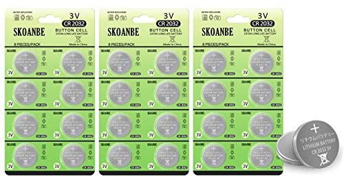 SKOANBE 24 Pack DL2032 CR2032 Battery 3 Volt Lithium Coin Cell Battery