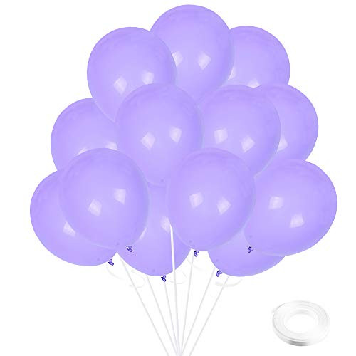 Pastel Purple Latex Party Balloons - 50pcs 12inch Macaron Candy Colored Helium Balloons for Birthday Wedding Engagement Anniversary Baby Shower Party Decoration