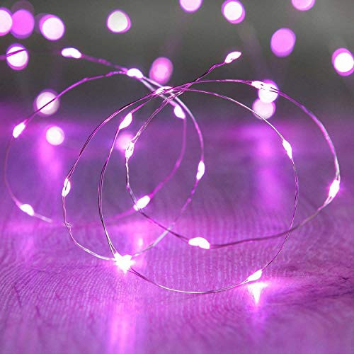 Metaku Fairy Lights Battery Operated 16.4Ft 5M 50 LED String Lights Twinkle Christmas Lights Indoor Decorative Mini Lights for Home Bedroom Garden Wedding Party Festival Decorations  Pink  1 Pack
