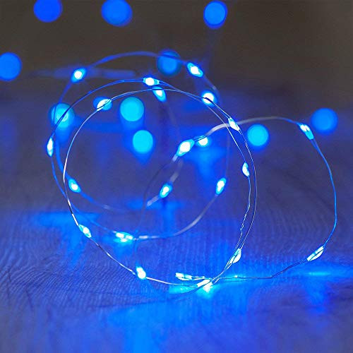 Metaku Fairy Lights Battery Operated 16.4Ft 5M 50 LED String Lights Twinkle Christmas Lights Indoor Decorative Mini Lights for Home Bedroom Garden Wedding Party Festival Decorations  Blue  1 Pack