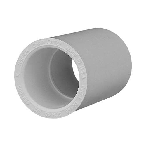Charlotte Pipe 1 2" Coupling Pipe Fitting -  Socket x Socket  Contractor Pack Schedule 40 PVC Pressure Durable  Easy to Install  and High Tensile for Home or Industrial Use  10 Unit Pack