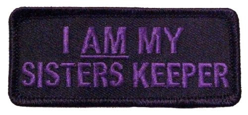 Leather Supreme I Am My Sisters Keeper Purple Embroidered Biker Patch -Purple-Small