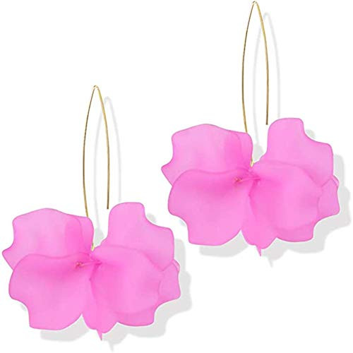 Boho Rose Petal Dangle Resin Earrings - Long Drop Acrylic Tiered Flower Earrings - Statement Exaggerated Floral Tassel Earrings for Women and Girls Purple Boho Rose Petal Dangle Resin Earrings - Long Drop Acrylic Tiered Flower Earrings - Statement Exaggerated Floral Tassel Earrings for Women and Girls Purple