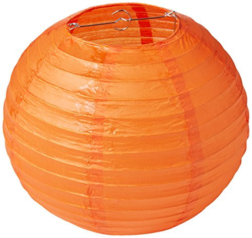 Amscan Round Paper Lanterns  9 1 2 inches  Orange Peel