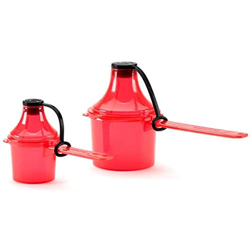 The Scoopie Supplement Container  Scoop  and Funnel System for Pre Workout Powder and Post Workout Protein  Spill Proof Holder Dispenser  Gym and Shaker Bottle Travel Accessory  PACK OF 2  RED