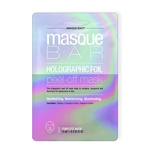 masque Bar Holographic Foil Peel Off Mask with Anise - Moisturizing Facial Pore Refiner to Help Prevent Acne  Blemishes  Oily Skin   and  Blackheads - Made in Korea