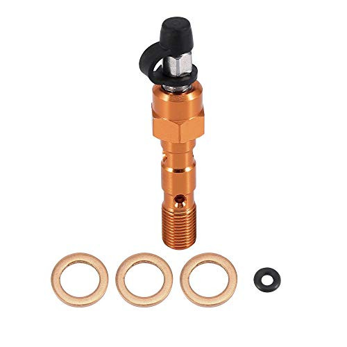 F FIERCE CYCLE M10x1.0mm Orange Motorcycle Brake Master Cylinder Caliper Bolt Bleeder Screw