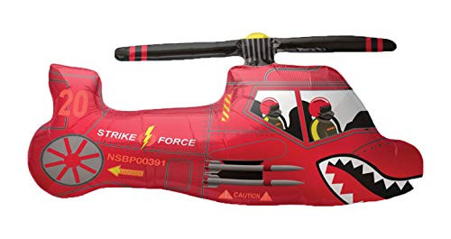 Red Hawk Military Helicopter Jumbo 36" Foil Party Balloon
