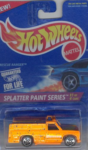 Hot Wheels 1995 408 ORANGE RESCUE RANGER SPLATTER PAINT SERIES 1 of 4 1 64 Scale Die-cast Collectible Car