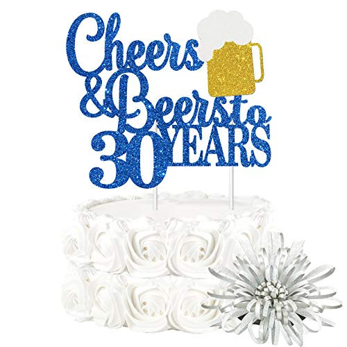 Cheers and Beers to 30 Years Cake Topper Happy 30th Birthday or 30th Anniversary Cake Topper 30th Birthday or 30th Anniversary Party Supplies Royal Blue Cheers and Beers to 30 Years Cake Topper Happy 30th Birthday or 30th Anniversary Cake Topper 30th Birthday or 30th Anniversary Party Supplies Royal Blue