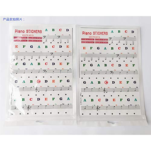 Redcolourful Piano Keyboard Sticker 88 61 54 49 Key Electronic Keyboard Key Piano Stave Note Sticker Musical Accessaries