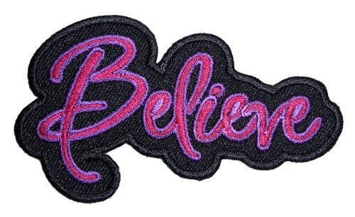 Leather Supreme Beautiful Believe Saying Lady Rider Embroidered Biker Patch-Purple-Small
