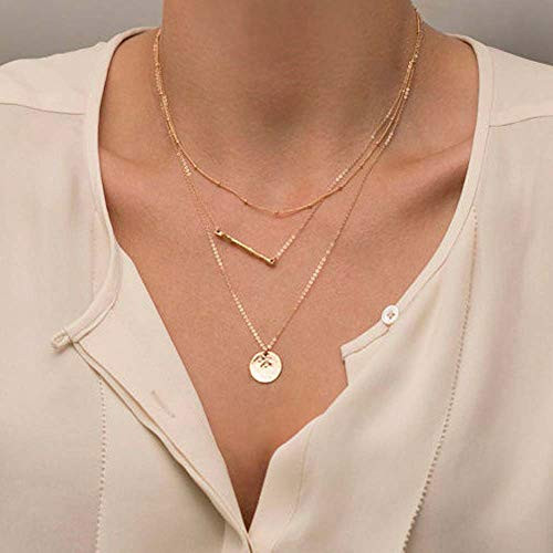 Jovono Gold Boho Multilayered Necklaces Sequins Pendant Jewelry Necklace Chains for Women and Girls Jovono Gold Boho Multilayered Necklaces Sequins Pendant Jewelry Necklace Chains for Women and Girls